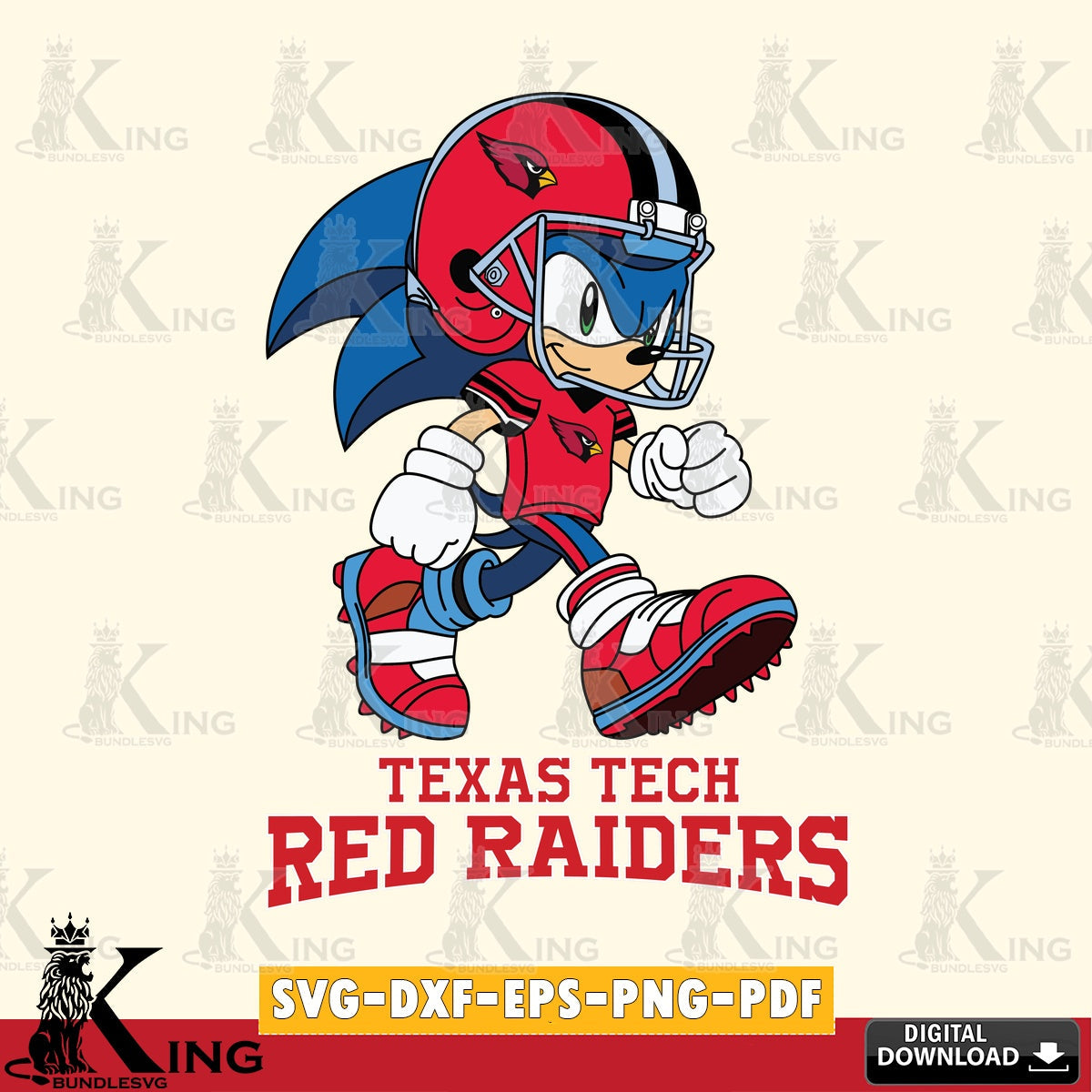 Texas Tech Red Raiders Sonic Ready Football SVG file, Vector , Digital Download , PDF File , Instant Download