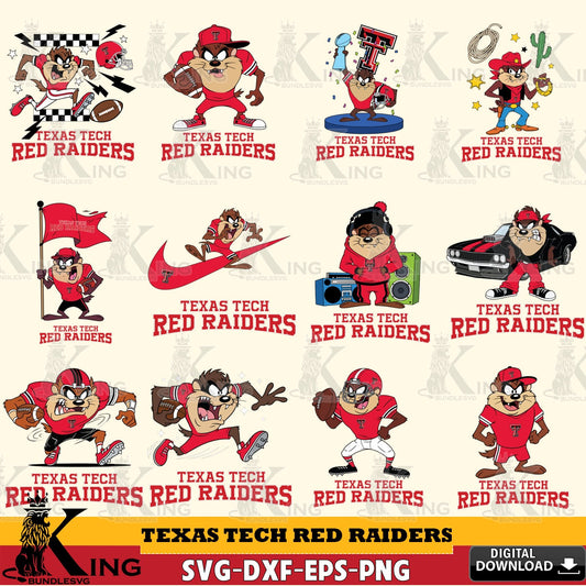 Texas Tech Red Raiders Taz Football NCAA Bundle SVG file, Cut file  , Digital Download , Instant Download, Taz svg, NCAA svg