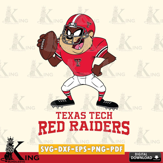 Texas Tech Red Raiders Taz Football Player SVG file, Cut file  , Digital Download , Instant Download, Taz svg, NCAA svg