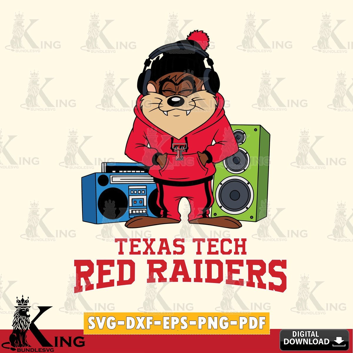 Texas Tech Red Raiders Taz Hip Hop SVG file, Cut file  , Digital Download , Instant Download, Taz svg, NCAA svg
