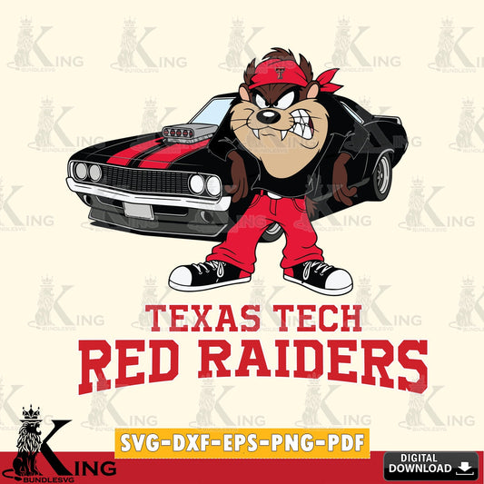 Texas Tech Red Raiders Taz Racing Car SVG file, Cut file  , Digital Download , Instant Download, Taz svg, NCAA svg