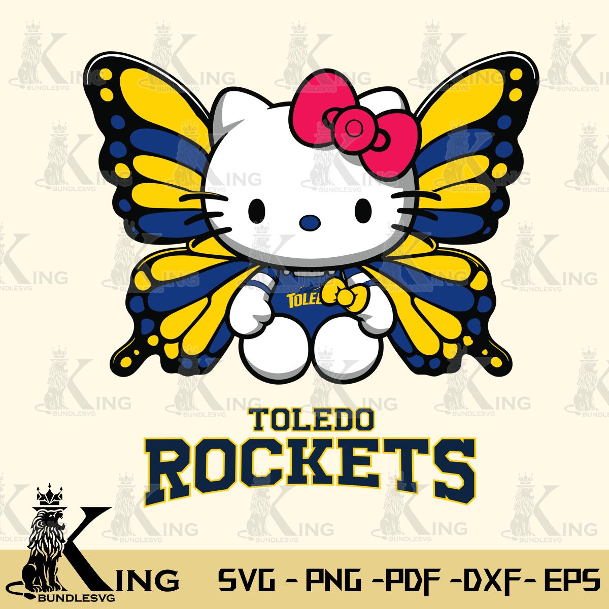 Toledo Rockets Butterfly Kitty Delight Svg Eps Dxf Png File, Digital Download