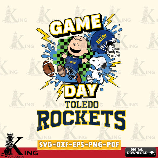 Toledo Rockets Game Day Peanuts SVG, Cricut, Cut file  , Digital Download , Instant Download, Peanuts svg, NCAA svg, Football svg, Sport svg