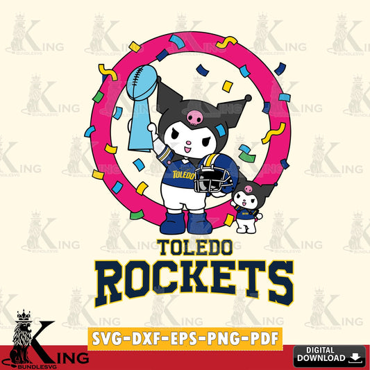 Toledo Rockets Kuromi Football Champion SVG file, Cricut, Cut file  , Digital Download , Instant Download, Sanrio svg, Clipart