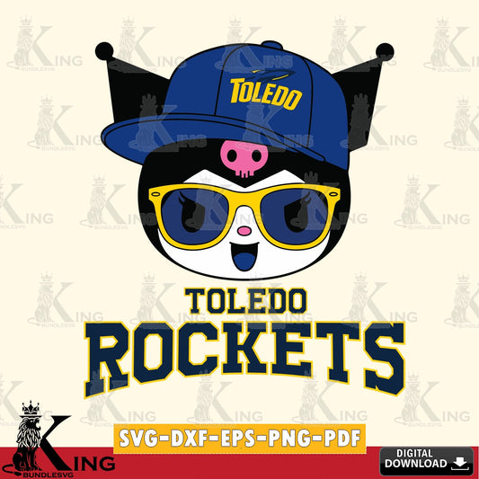 Toledo Rockets Kuromi Football Cool SVG file, Cricut, Cut file  , Digital Download , Instant Download, Sanrio svg, Clipart