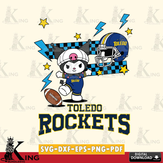 Toledo Rockets Kuromi Game Day SVG file, Cricut, Cut file  , Digital Download , Instant Download, Sanrio svg, Clipart