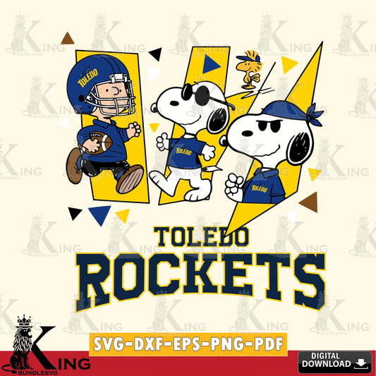 Toledo Rockets Peanuts Joe Cool SVG, Cricut, Cut file  , Digital Download , Instant Download, Peanuts svg, NCAA svg, Football svg, Sport svg
