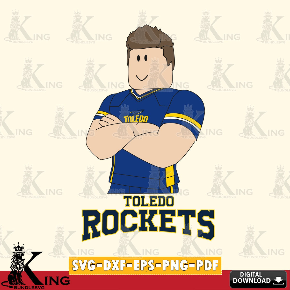 Toledo Rockets Roblox Football SVG file , NCAA Cricut,  File cut , Digital Download , PDF File