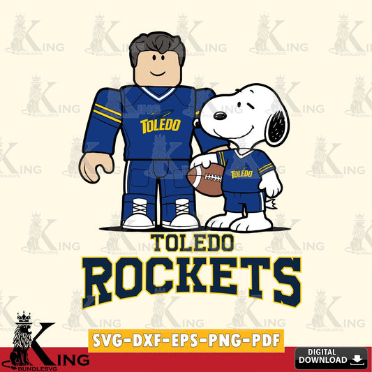 Toledo Rockets Roblox & Snoopy Football SVG file , NCAA Cricut,  File cut , Digital Download , PDF File