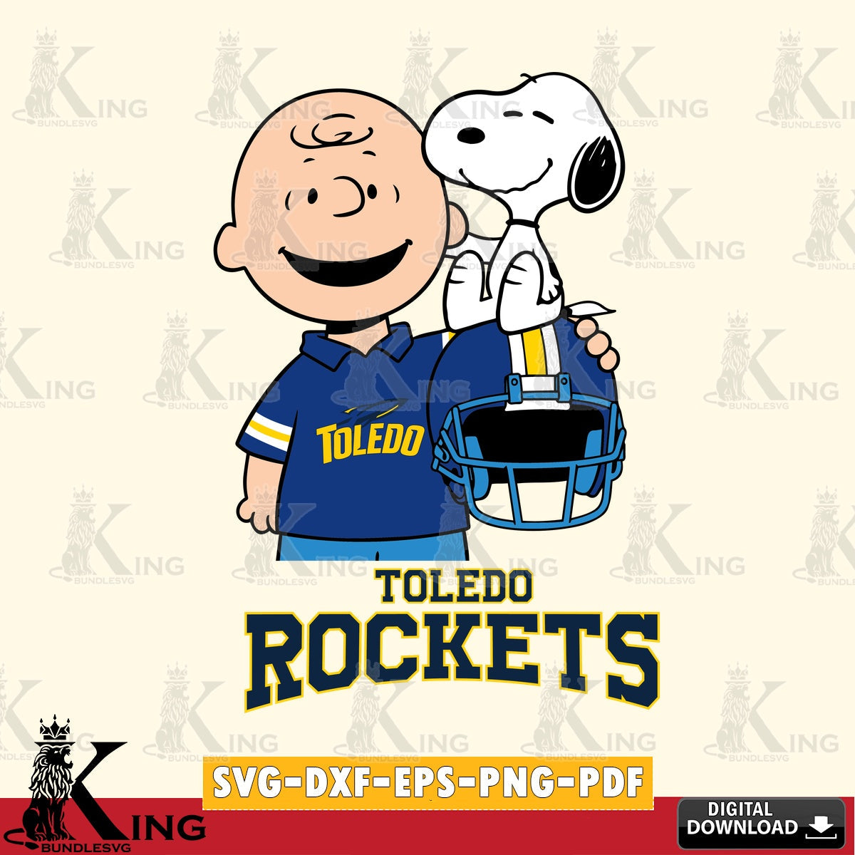 Toledo Rockets Snoopy On Helmet SVG, Cricut, Cut file  , Digital Download , Instant Download, Peanuts svg, NCAA svg, Football svg, Sport svg