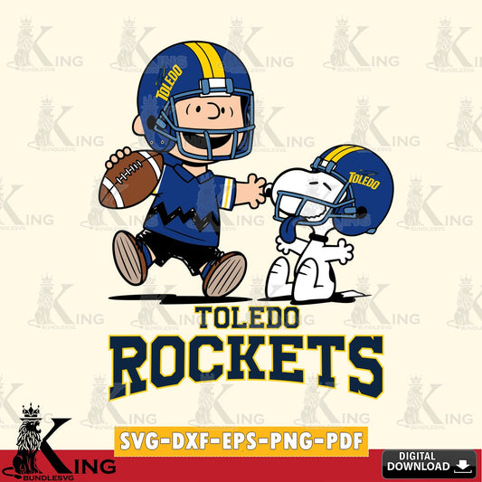 Toledo Rockets Snoopy and Peanut Fun SVG, Cricut, Cut file  , Digital Download , Instant Download, Peanuts svg, NCAA svg, Football svg, Sport svg