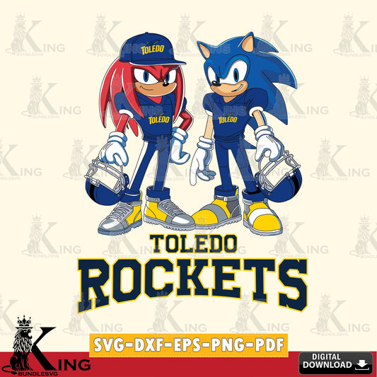 Toledo Rockets Sonic And Knuckles Player Football SVG file, Vector , Digital Download , PDF File , Instant Download