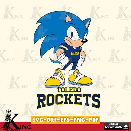 Toledo Rockets Sonic Football Star Mascot SVG file, Vector , Digital Download , PDF File , Instant Download