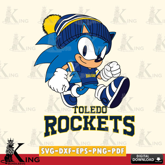 Beautiful illustration of Toledo Rockets Sonic Football digital clipart compatible with laser engraving and cutting
