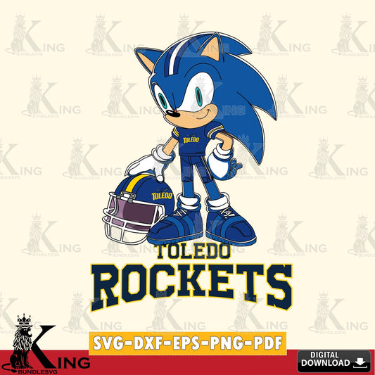 Toledo Rockets Sonic Player Football SVG file, Vector , Digital Download , PDF File , Instant Download