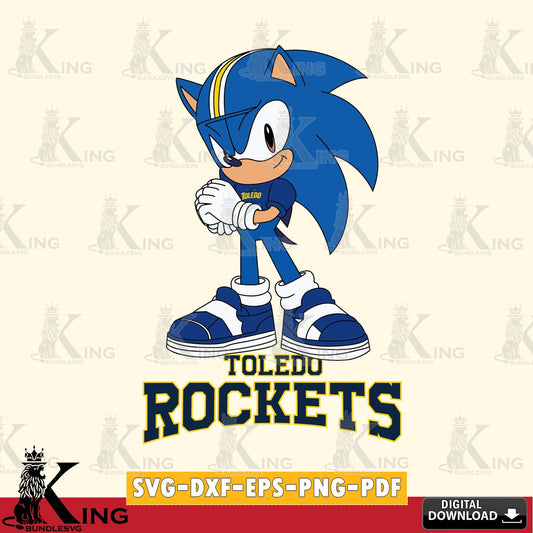 Toledo Rockets Sonic cute Football SVG file, Vector , Digital Download , PDF File , Instant Download