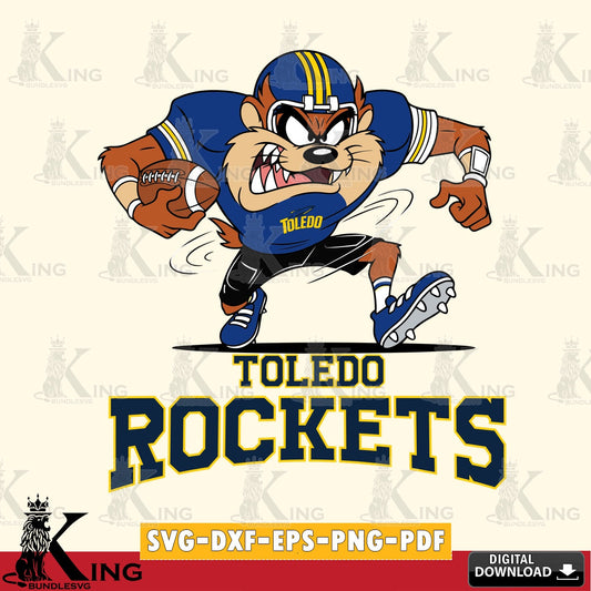 Toledo Rockets Taz Football Helmet SVG file, Cut file  , Digital Download , Instant Download, Taz svg, NCAA svg