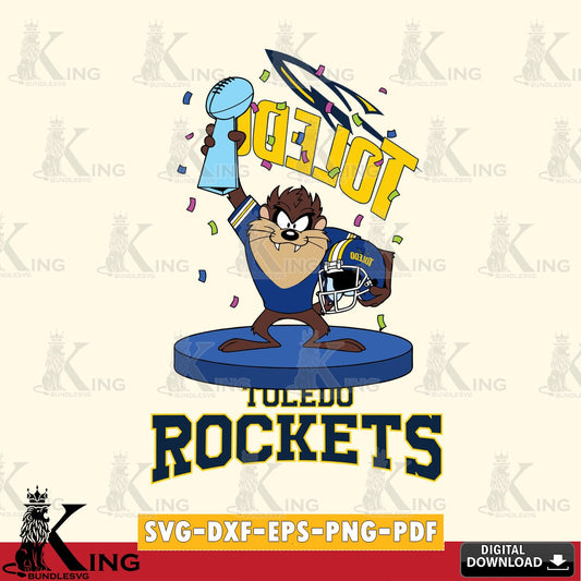 Toledo Rockets Taz Trophy Podium SVG file, Cut file  , Digital Download , Instant Download, Taz svg, NCAA svg