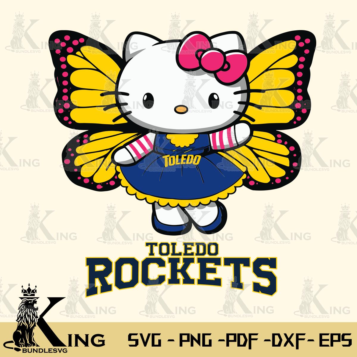 Toledo Rockets Whimsical Kitty Wings Svg Eps Dxf Png File, Digital Download