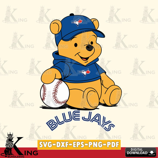 Beautiful illustration of Toronto Blue Jays baseball star Teddy, a cut file ideal for vinyl projects and T-shirt printing.