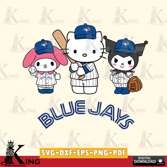 Beautiful illustration of Toronto Blue Jays cute kawaii friends PNG clipart for sublimation printing and graphic design