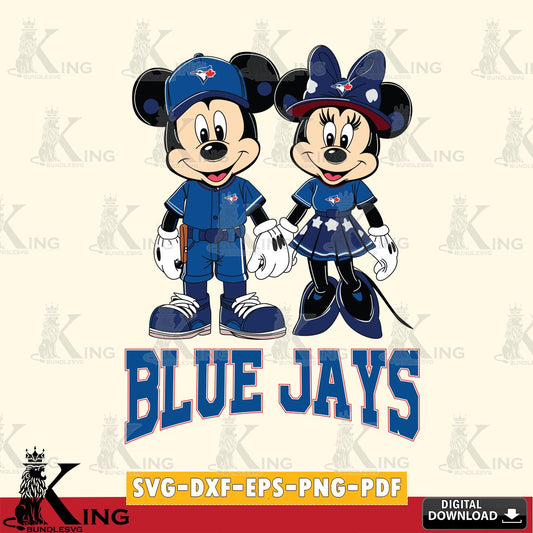 Toronto Blue Jays Mickey Minnie Baseball SVG File, MLB for Cricut, Silhouette, Digital Download , file cut