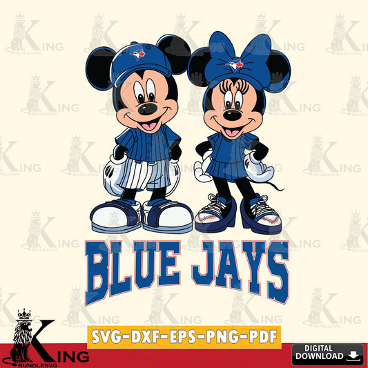 Toronto Blue Jays Mickey Minnie Mouse Fan SVG File, MLB for Cricut, Silhouette, Digital Download , file cut