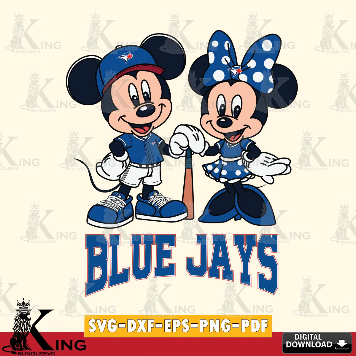 Toronto Blue Jays Mickey Minnie Mouse Sport SVG File, MLB for Cricut, Silhouette, Digital Download , file cut