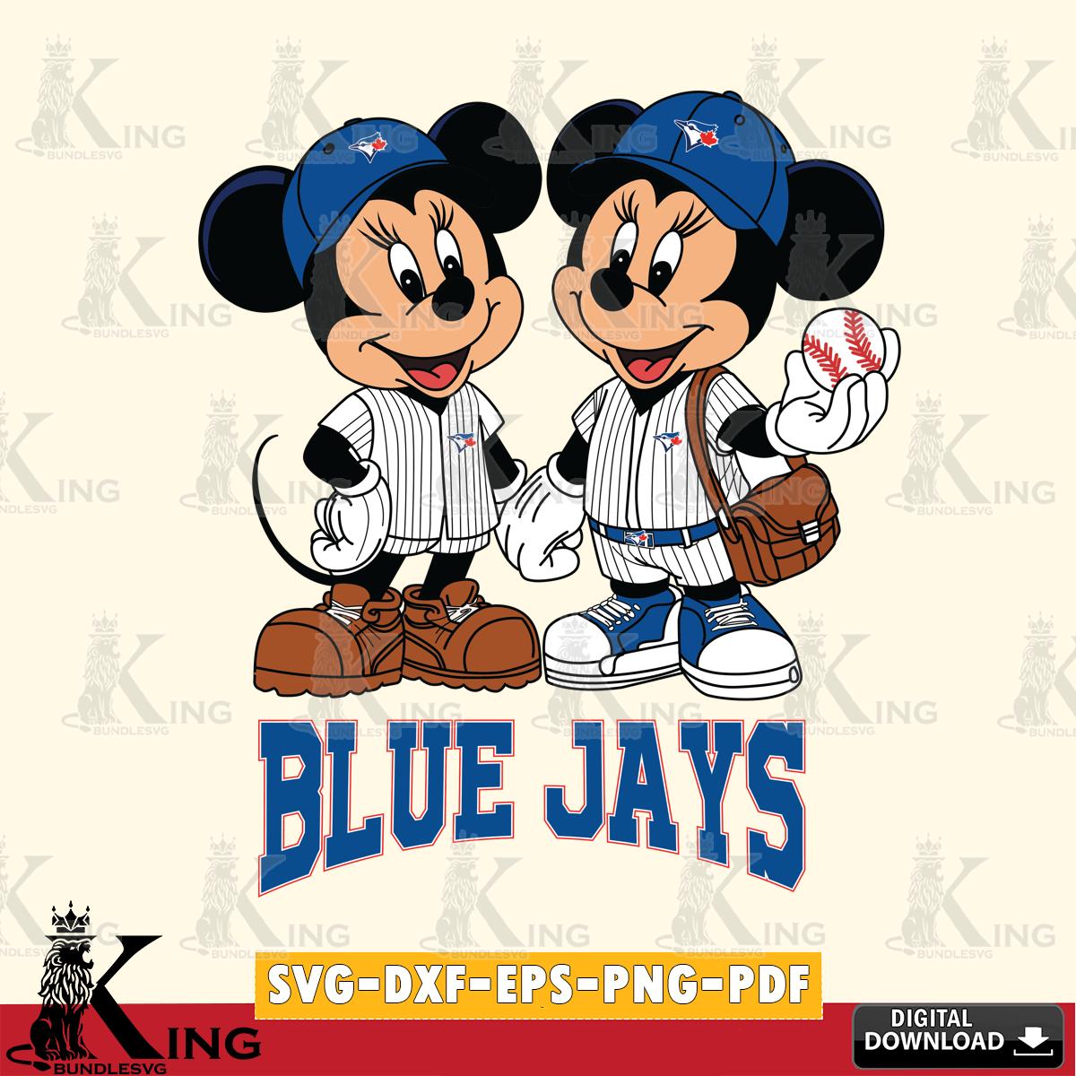 Toronto Blue Jays Mickey Minnie Mouse couple SVG File, MLB for Cricut, Silhouette, Digital Download , file cut
