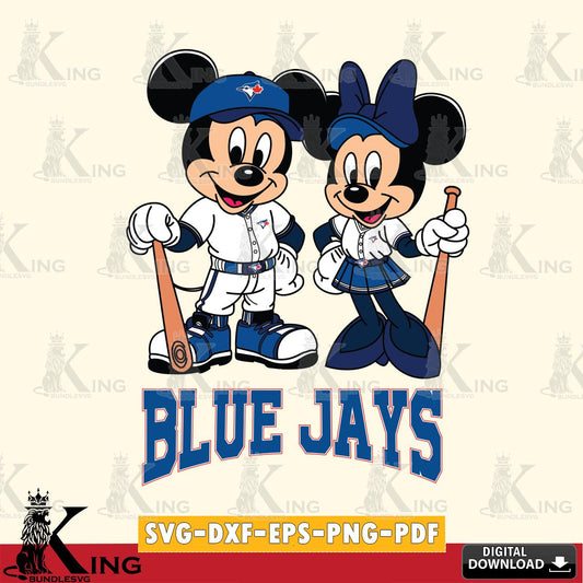 Toronto Blue Jays Mickey Minnie Mouse player SVG File, MLB for Cricut, Silhouette, Digital Download , file cut