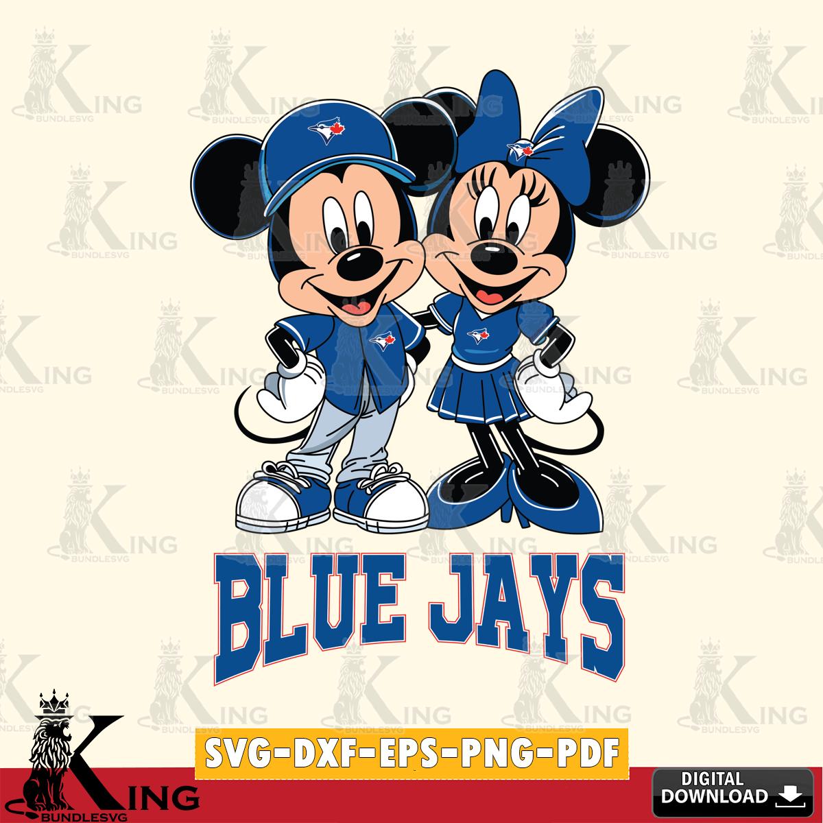 Toronto Blue Jays Mickey Minnie Mouse smile SVG File, MLB for Cricut, Silhouette, Digital Download , file cut