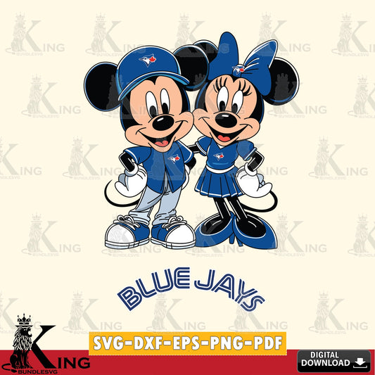 Toronto Blue Jays Mickey Minnie Mouse smile SVG file , For Cricut,  File cut , Digital Download , PDF File, Cut Files