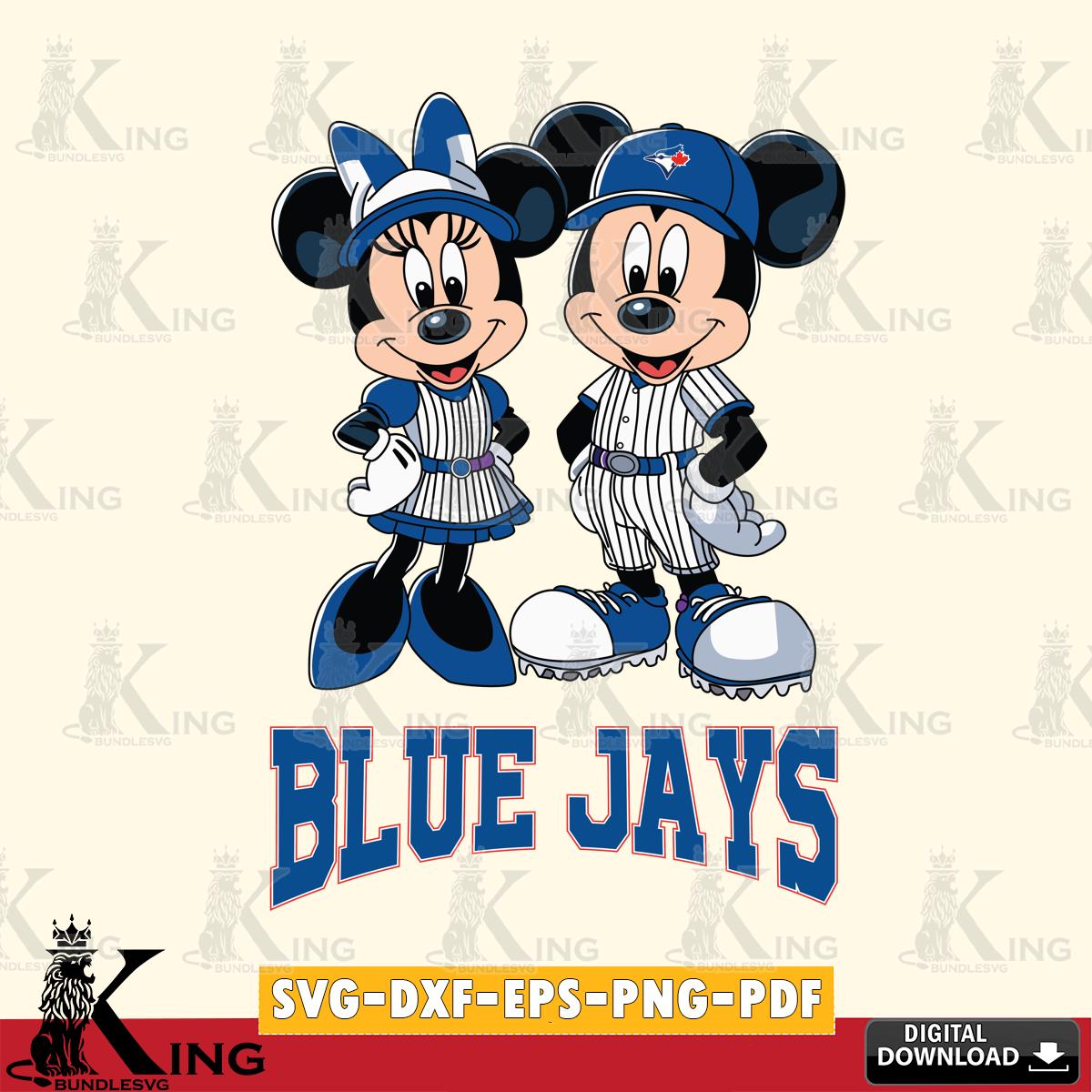 Toronto Blue Jays Mickey Minnie Sport SVG File, MLB for Cricut, Silhouette, Digital Download , file cut