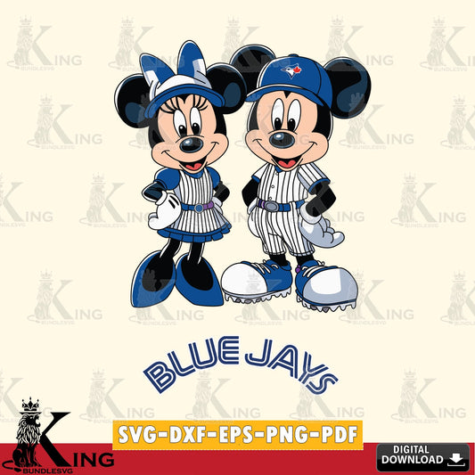 Toronto Blue Jays Mickey Minnie Sport SVG file , For Cricut,  File cut , Digital Download , PDF File, Cut Files