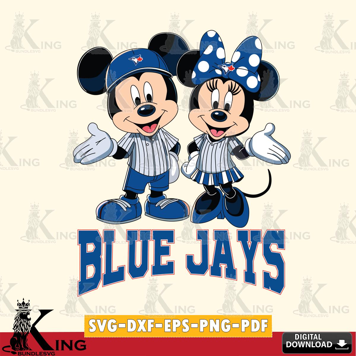Toronto Blue Jays Mickey Minnie couple SVG File, MLB for Cricut, Silhouette, Digital Download , file cut