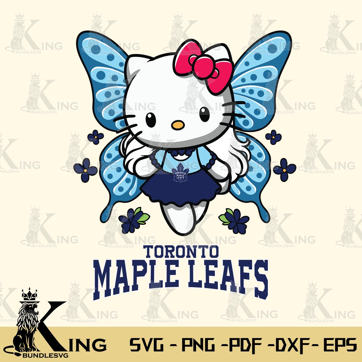 Toronto Maple Leafs Butterfly Kitty Charm Svg Eps Dxf Png File, Digital Download