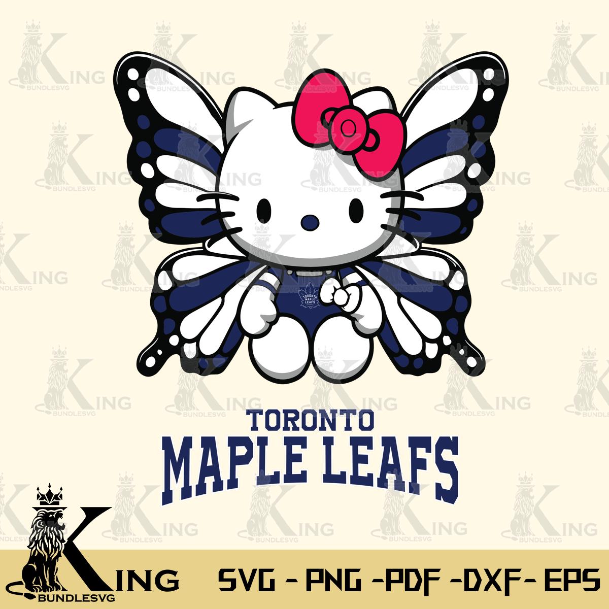 Toronto Maple Leafs Butterfly Kitty Delight Svg Eps Dxf Png File, Digital Download