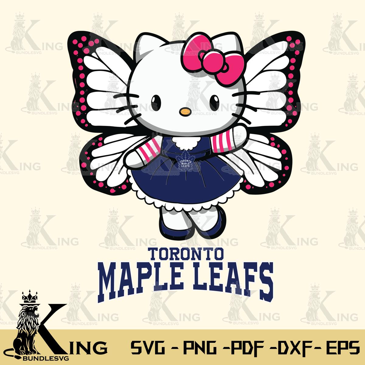 Toronto Maple Leafs Whimsical Kitty Wings Svg Eps Dxf Png File, Digital Download