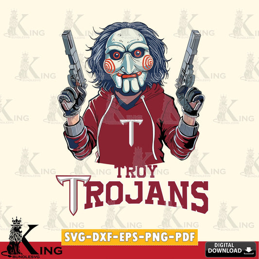 Eye-catching graphic of the Troy Trojans Jigsaw Billy Football, cut file ideal for vinyl projects and T-shirt printing.