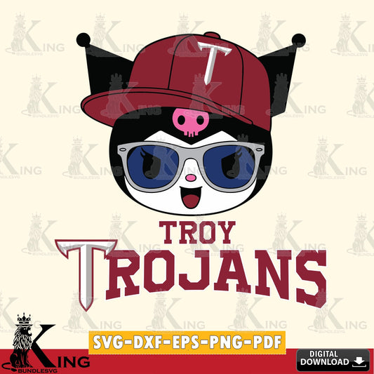 Troy Trojans Kuromi Football Cool SVG file, Cricut, Cut file  , Digital Download , Instant Download, Sanrio svg, Clipart