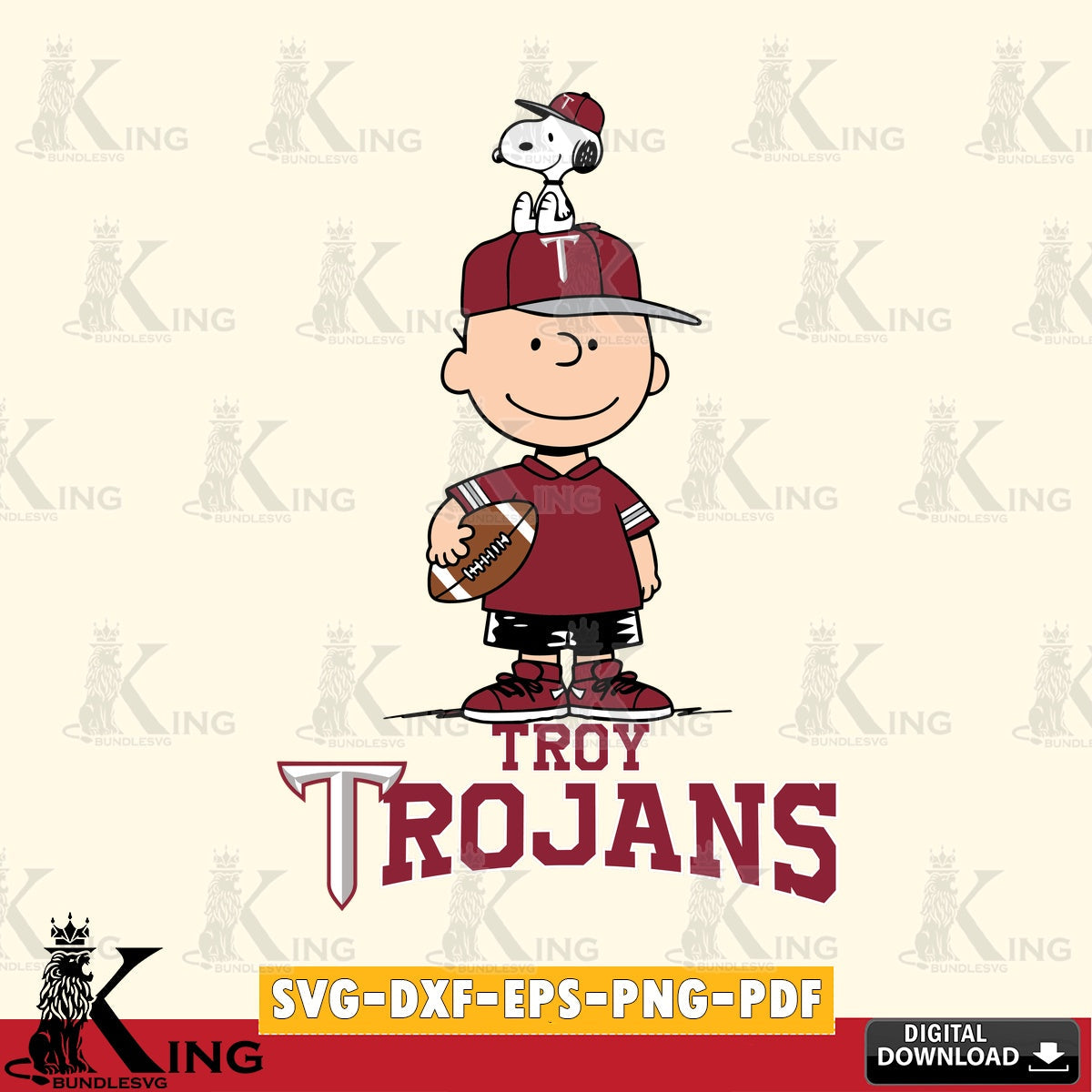 Troy Trojans Peanuts Football Rugby SVG, Cricut, Cut file  , Digital Download , Instant Download, Peanuts svg, NCAA svg, Football svg, Sport svg