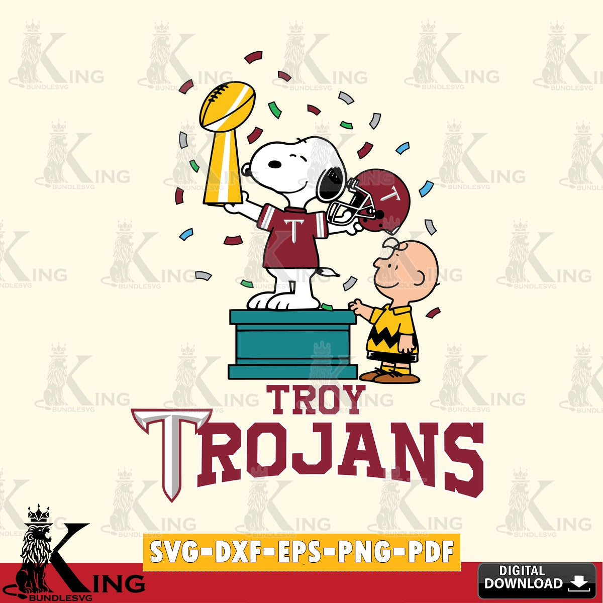 Troy Trojans Peanuts Winner SVG, Cricut, Cut file  , Digital Download , Instant Download, Peanuts svg, NCAA svg, Football svg, Sport svg