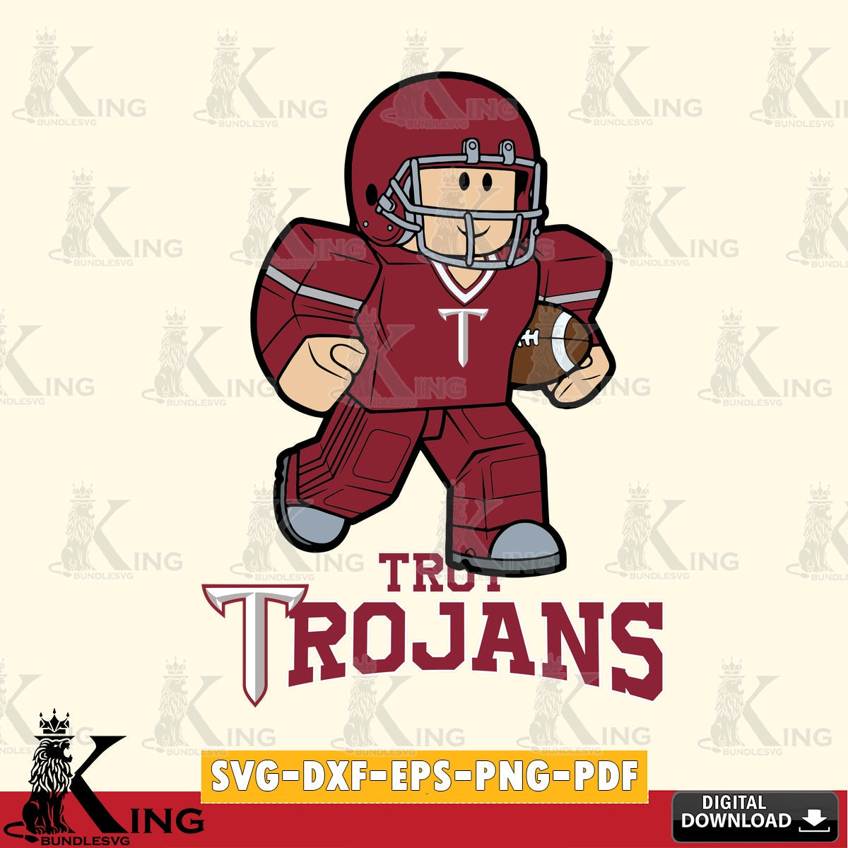 Troy Trojans Roblox Player Rugby SVG file , NCAA Cricut,  File cut , Digital Download , PDF File