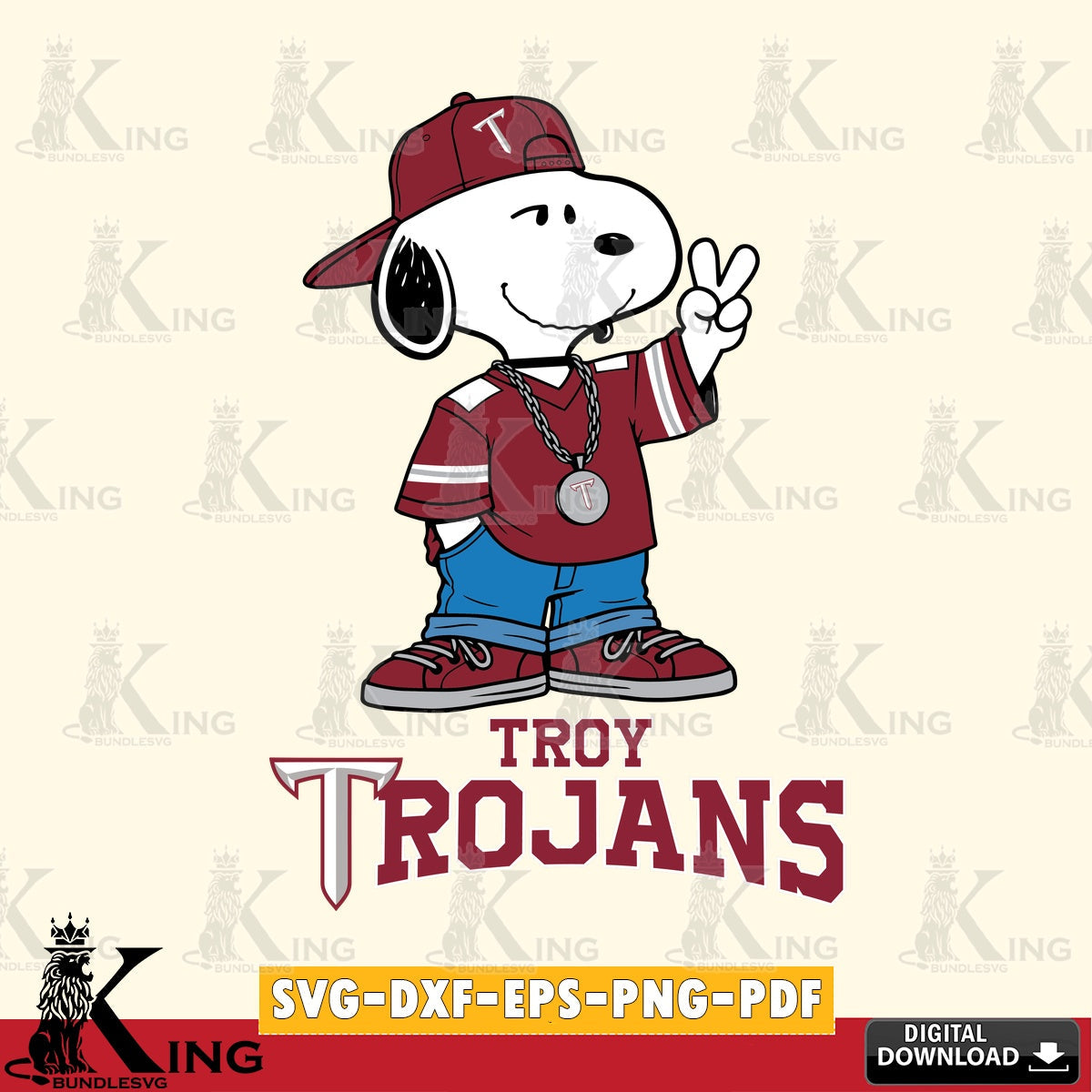 Troy Trojans Snoopy Say hi SVG, Cricut, Cut file  , Digital Download , Instant Download, Peanuts svg, NCAA svg, Football svg, Sport svg