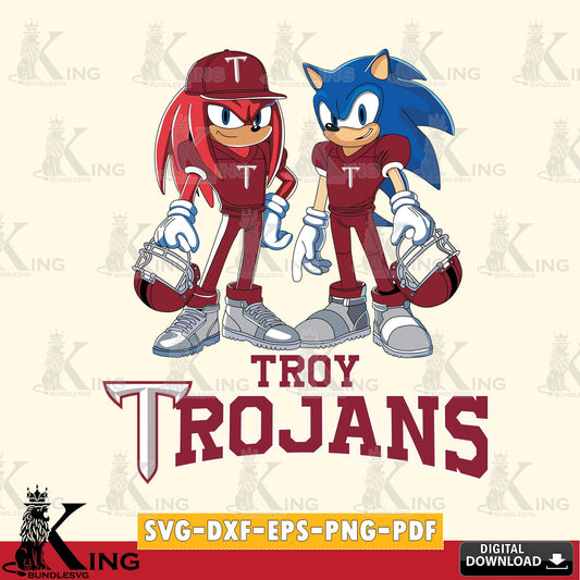 Troy Trojans Sonic And Knuckles Player Football SVG file, Vector , Digital Download , PDF File , Instant Download