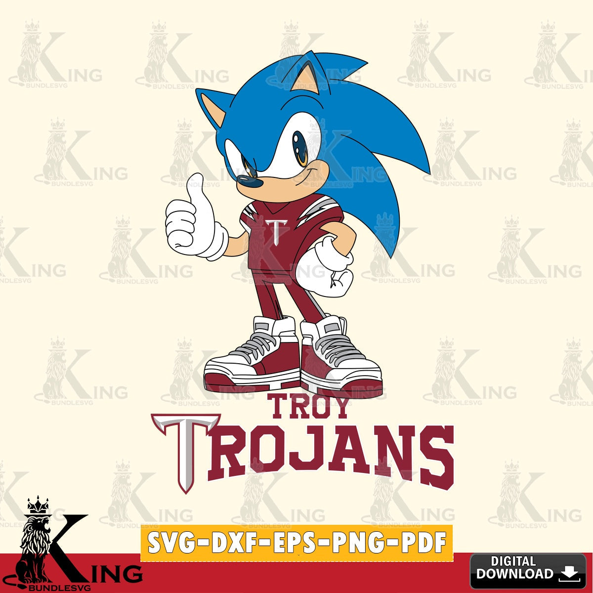 Troy Trojans Sonic Like Football SVG file, Vector , Digital Download , PDF File , Instant Download