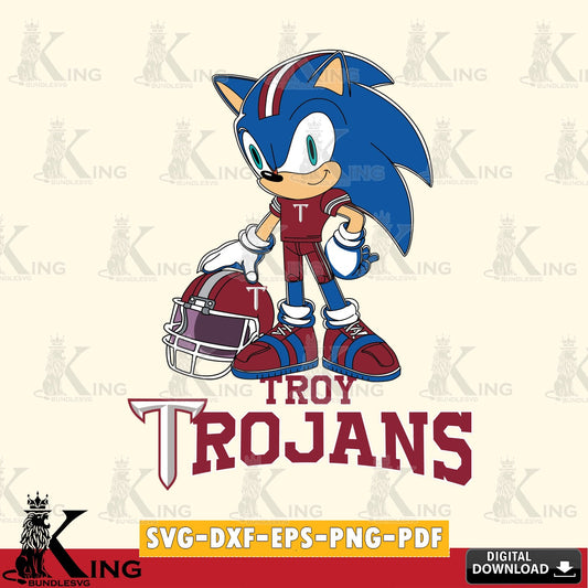 High-quality graphic of Troy Trojans Sonic Player Football, a printable vector design for sublimation and crafts