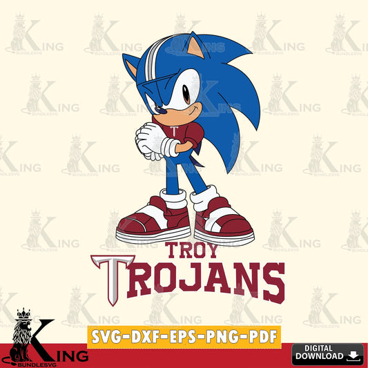 Troy Trojans Sonic cute Football SVG file, Vector , Digital Download , PDF File , Instant Download