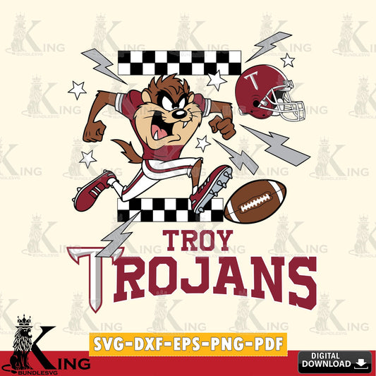 Troy Trojans Taz Football Lightning SVG file, Cut file  , Digital Download , Instant Download, Taz svg, NCAA svg
