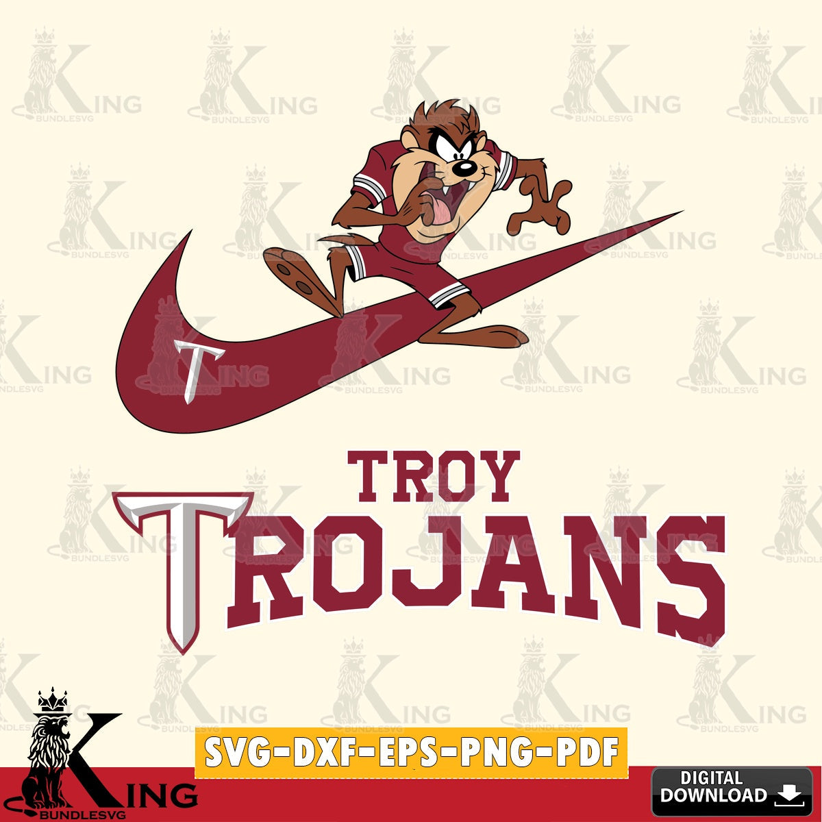 Troy Trojans Taz Football Nike SVG file, Cut file  , Digital Download , Instant Download, Taz svg, NCAA svg